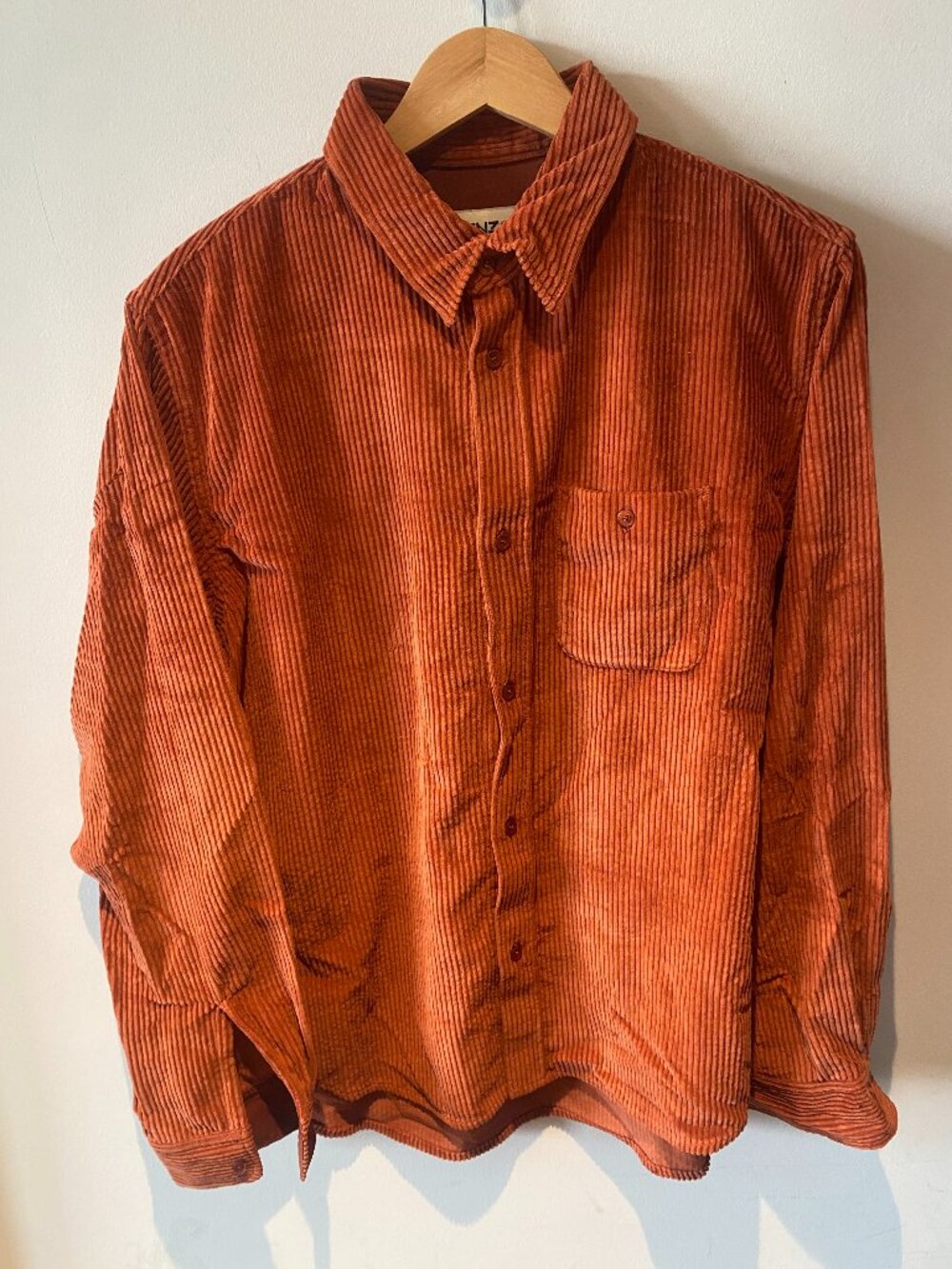 KENZO - Orange Corduroy Size M (Size 39, 15 1/4 neck)